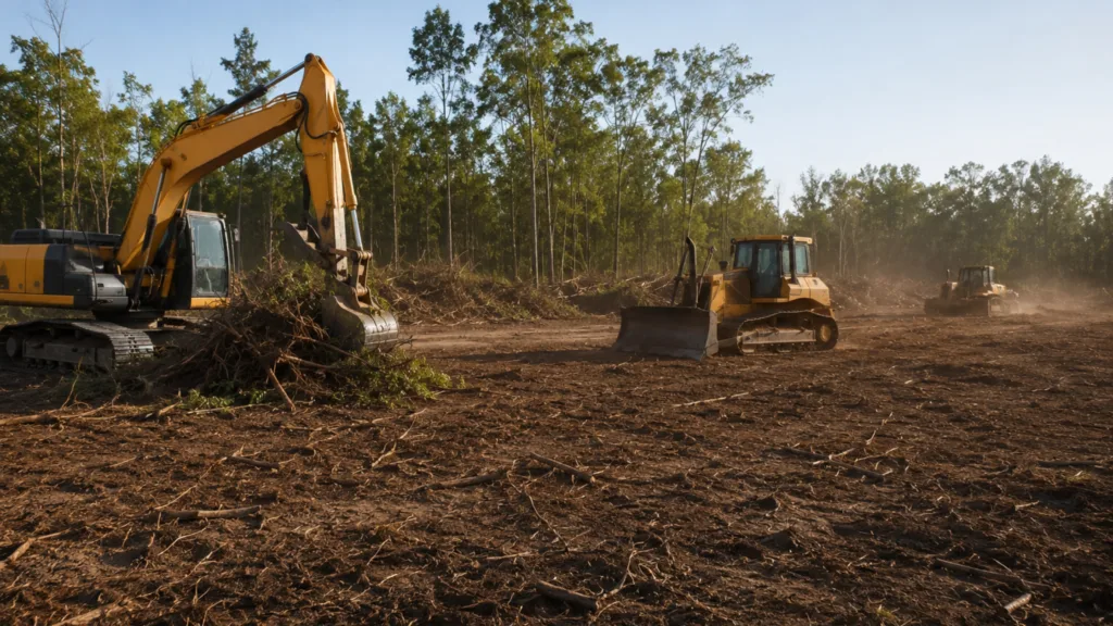 Commercial site land clearing